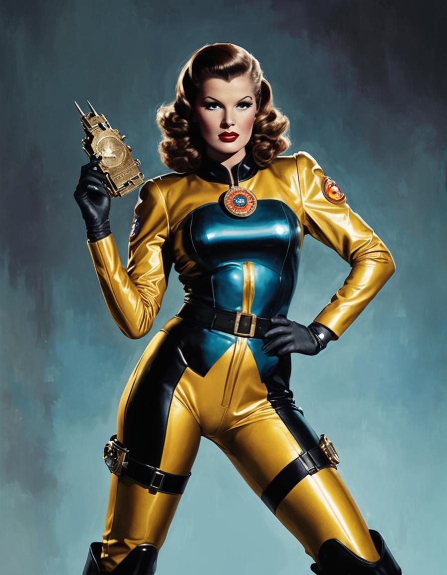 Retro Sci-Fi Pinup in Old Hollywood Glamour Style