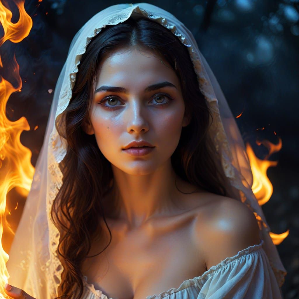 Enigmatic Daughter of Sunset: A Night Wanderer