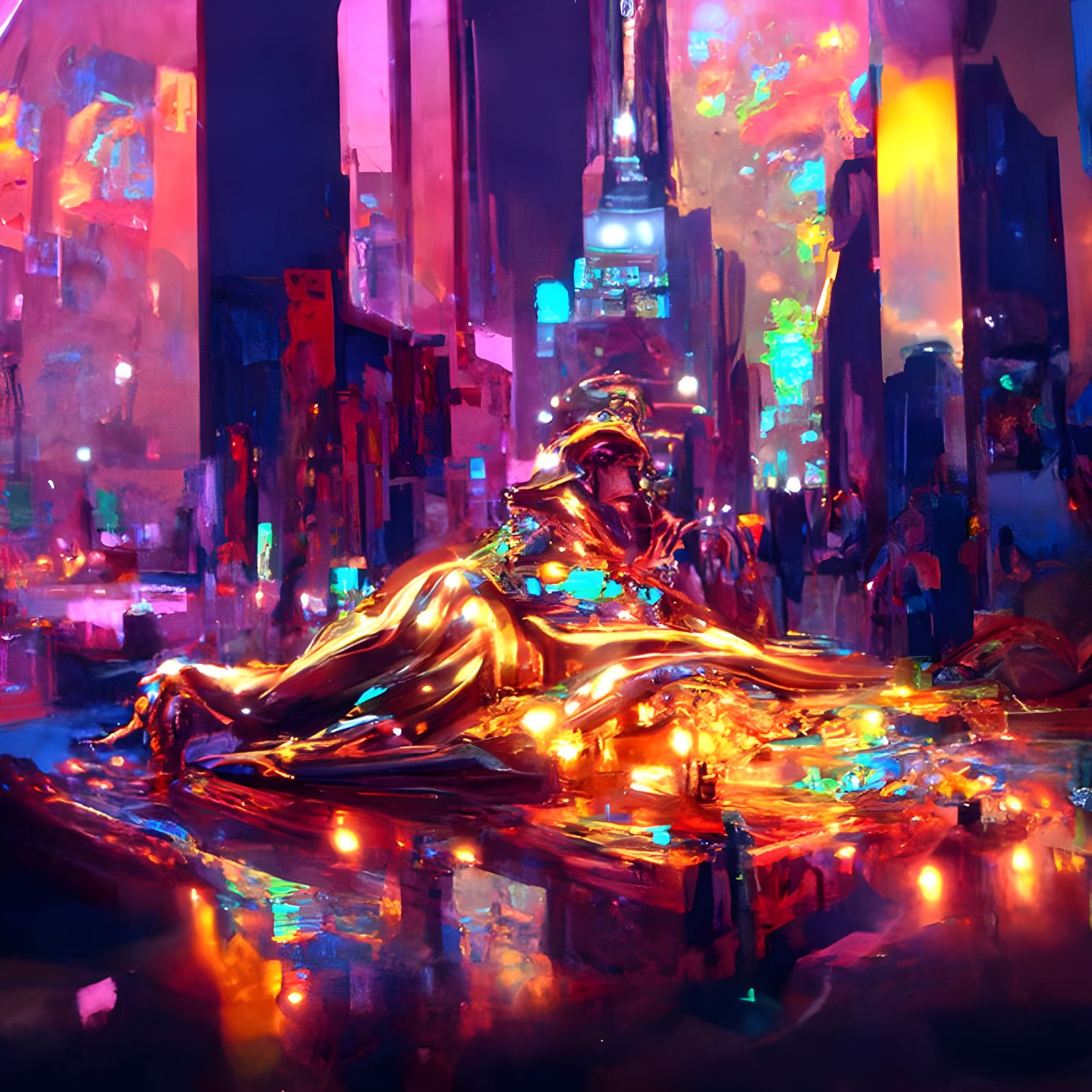 Futuristic New York City in Synthwave Style