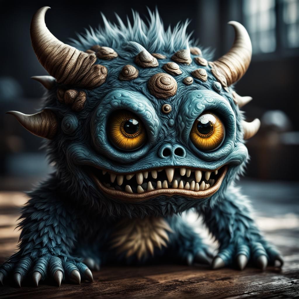 Sweet Baby Monster in Hyperrealistic Style