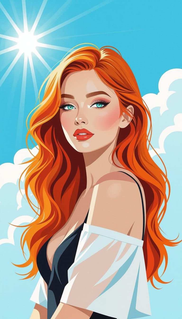 Captivating Woman in Abstract Modern Art