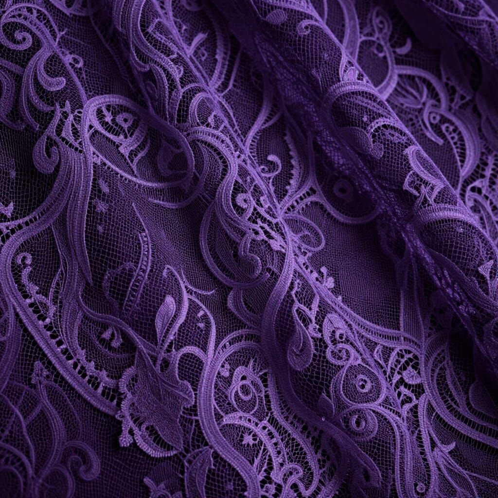 Intricate Violet Lace Patterns in Baroque Gothic Style
