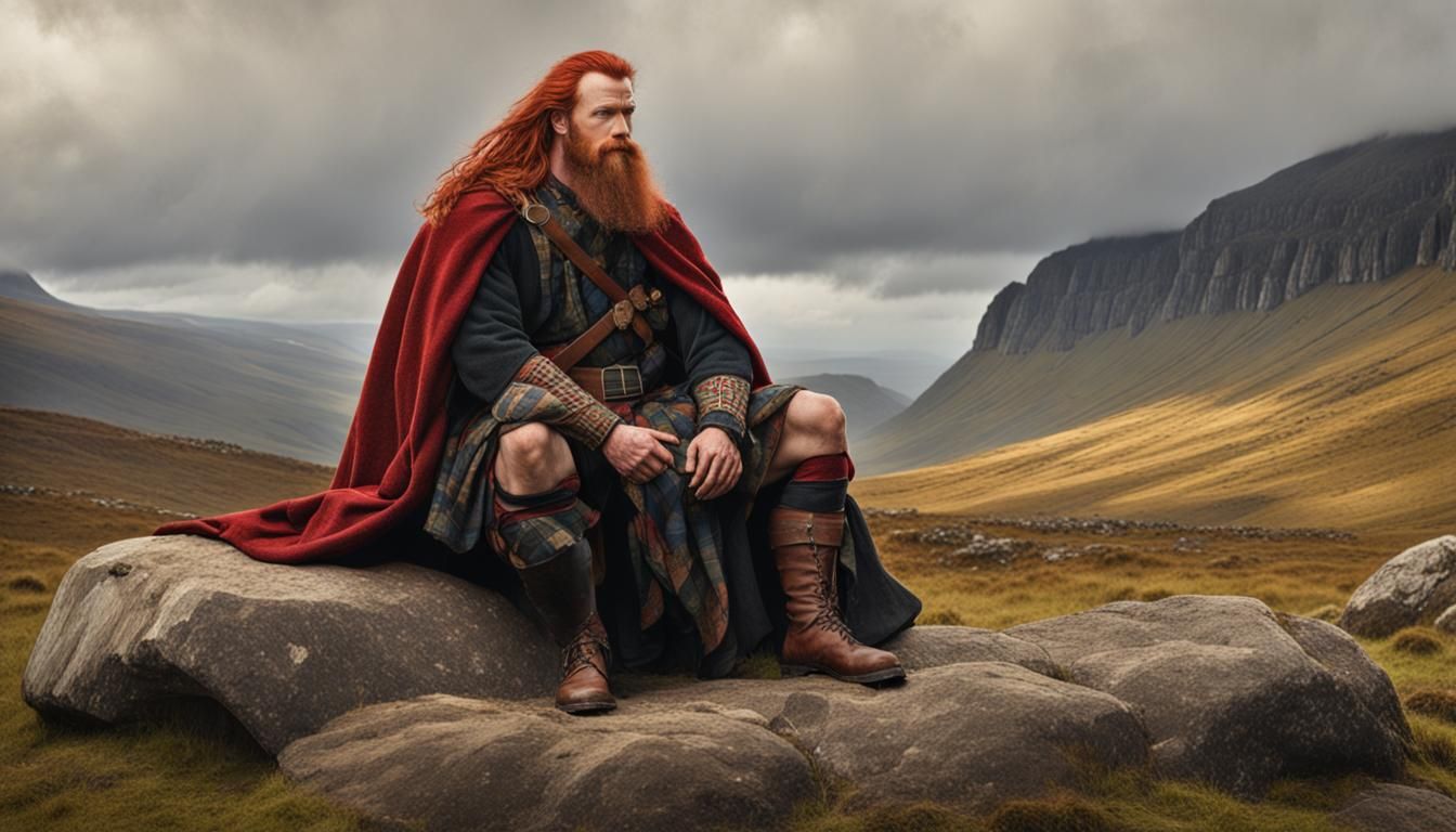 Highland Warrior in Dark Fantasy Style