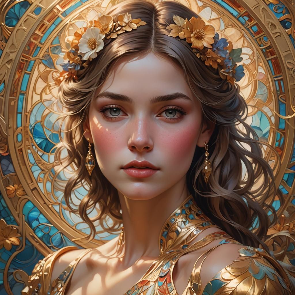 Elegant Woman Portrait in WLOP Style