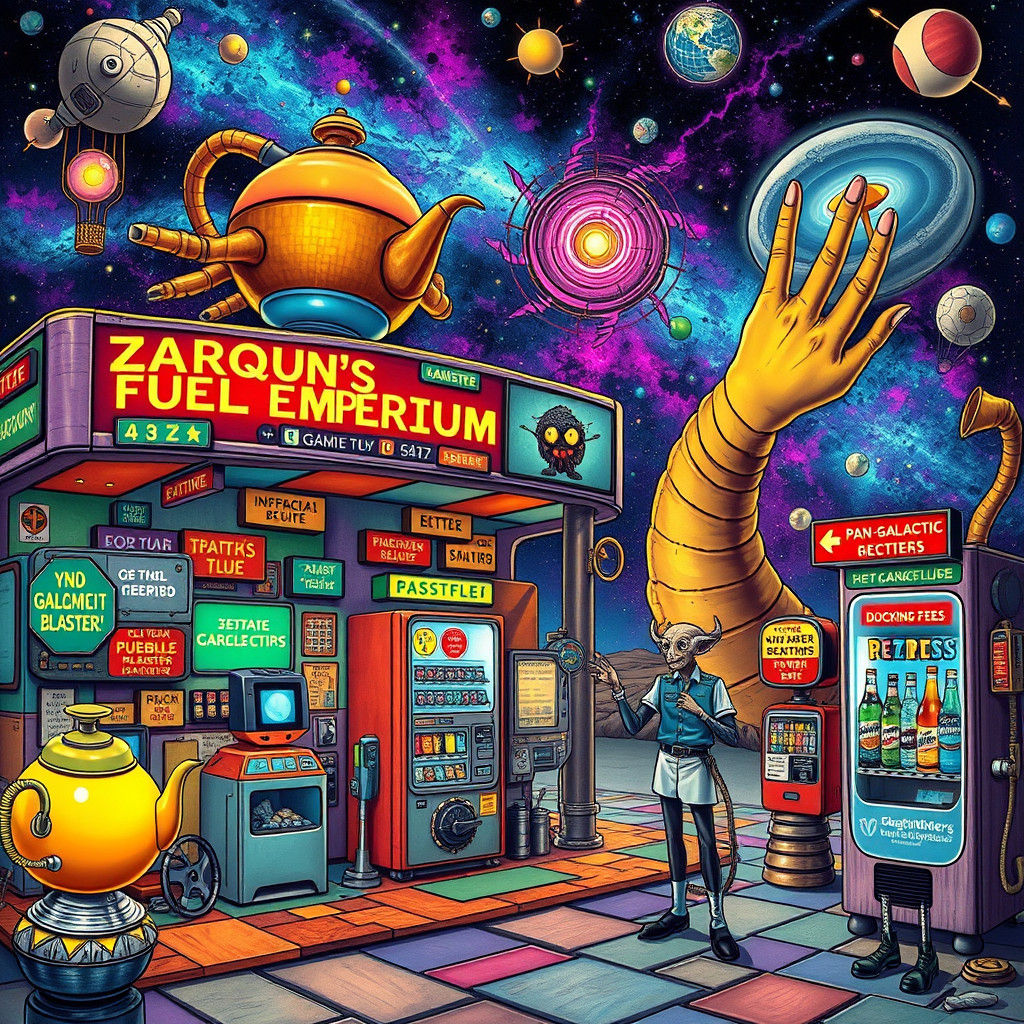 AThe Hitchhiker’s Guide to the Galaxy - gas station