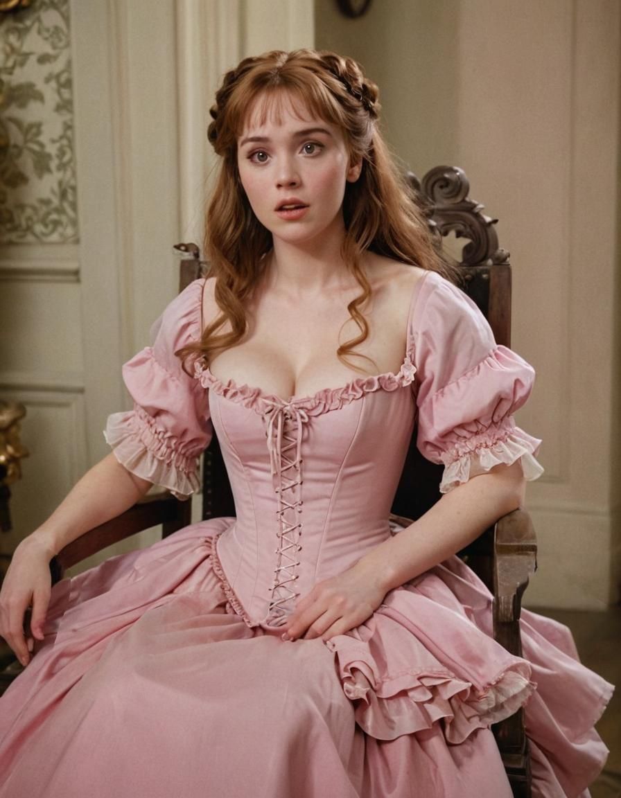 Regency Woman in Pink Dress Portrait