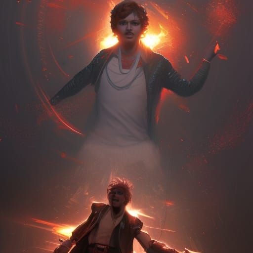 Dynamic Celebration Scene in Artstation Style