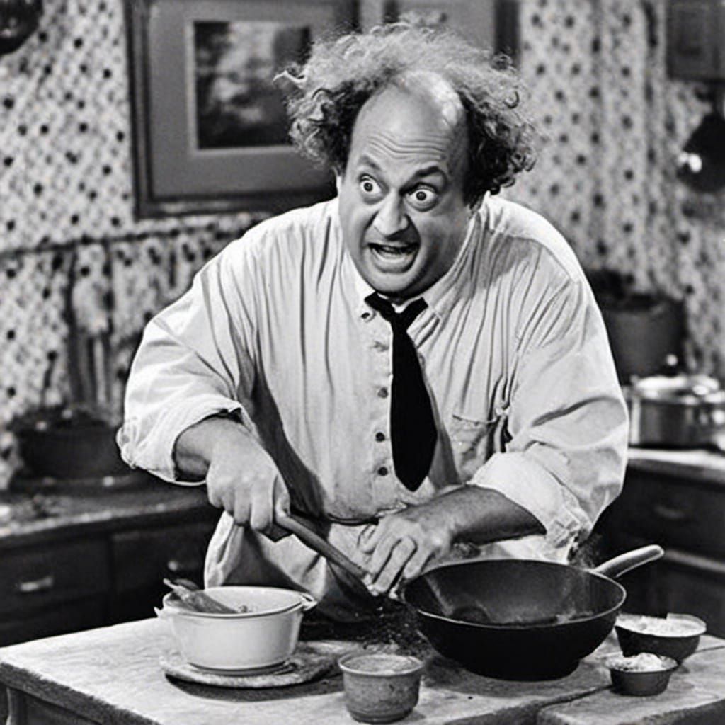 Larry Fine as French Chef in 1960s TV Show