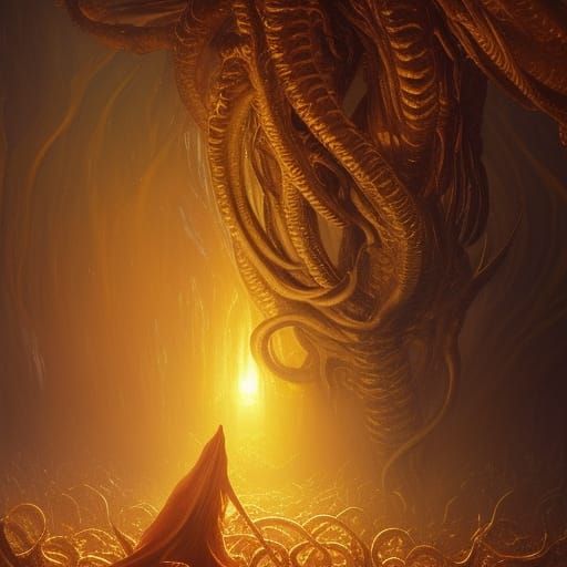 Elden Ring Demon Lord in Golden Light