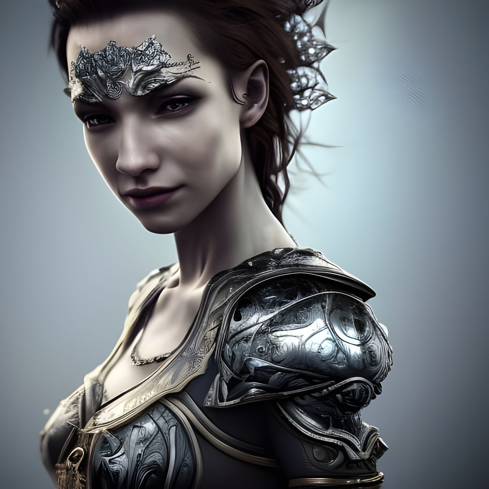 Fantasy Woman Portrait in Dramatic Lighting, 8k