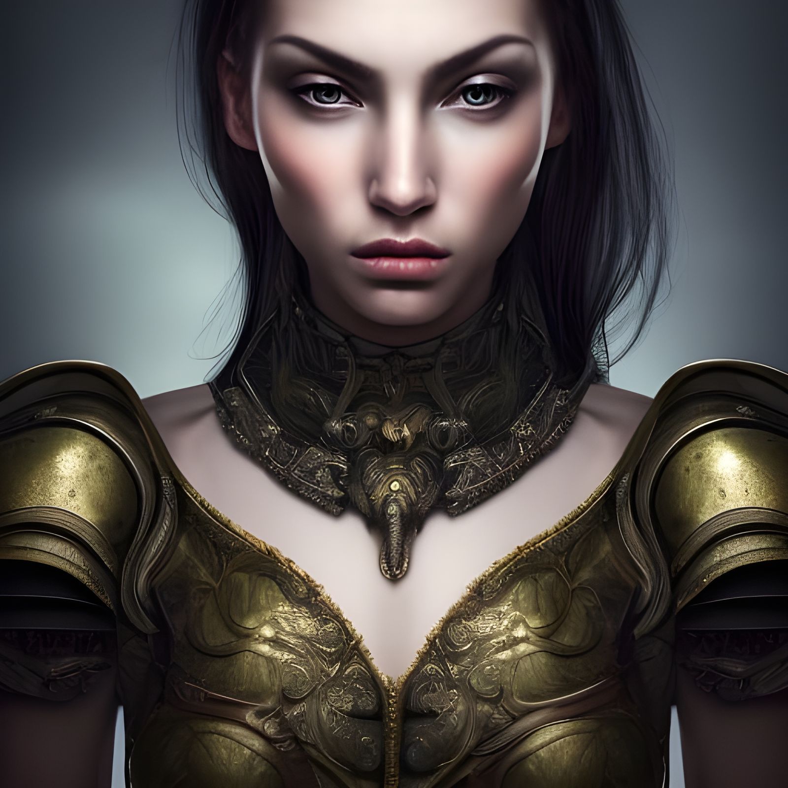 Detailed Fantasy Portrait of Woman in Armor