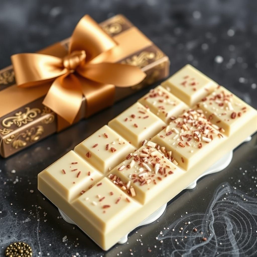 Extravagant luxury white chocolate bar
