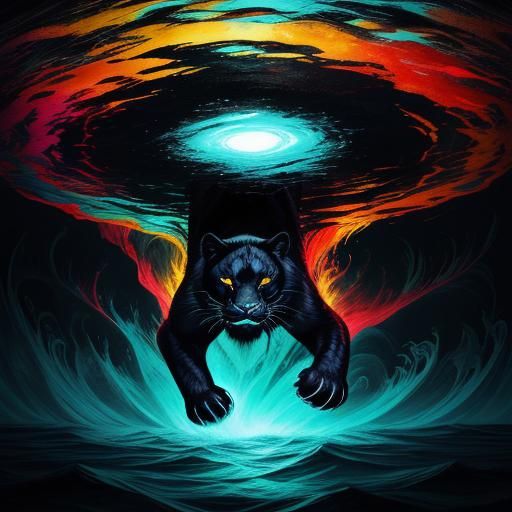 Black Panther Emerges From Surreal Dimensional Rift