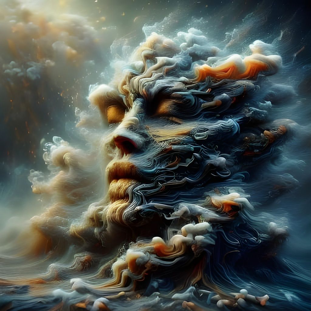 Elemental Face: A Double Exposure Paper Sculpture