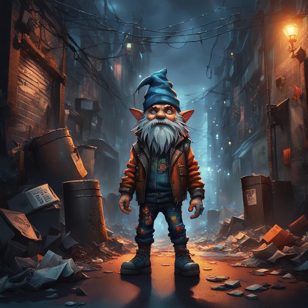 Gritty Fantasy Rebel in Dark Alleyway