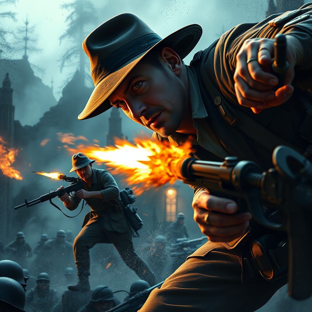 Indiana Jones Battles Nazi Forces in a Fantastical WW2 Lands...
