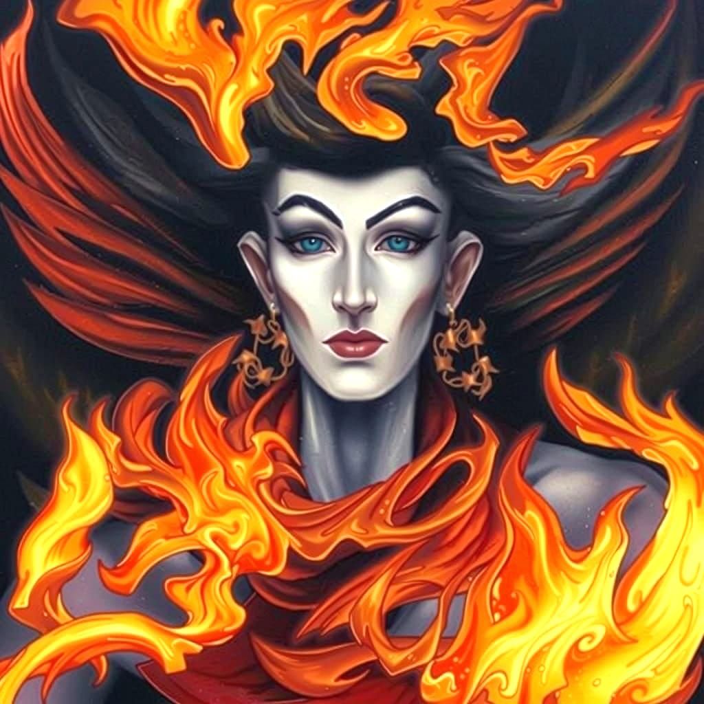 Golden Figure Clothed in Flames