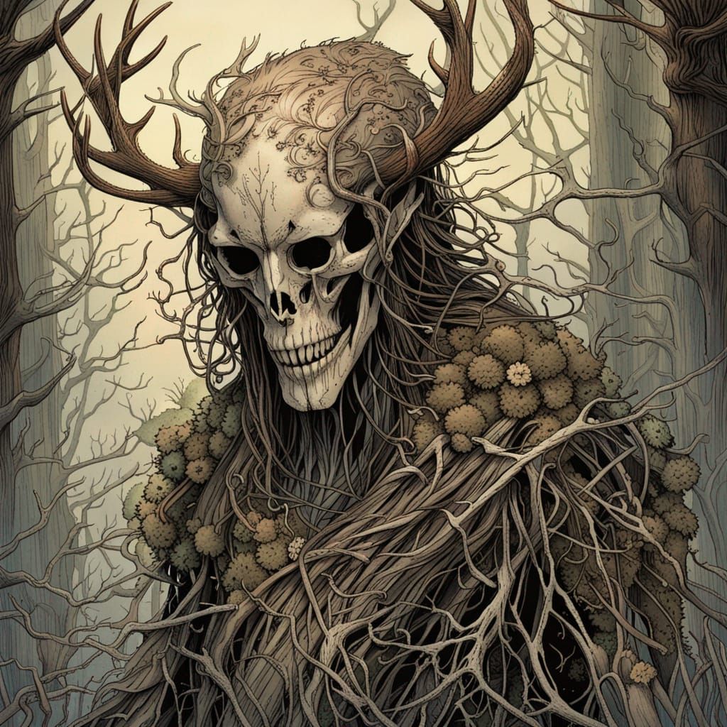 Deer Skull Construct in Comic Book Style