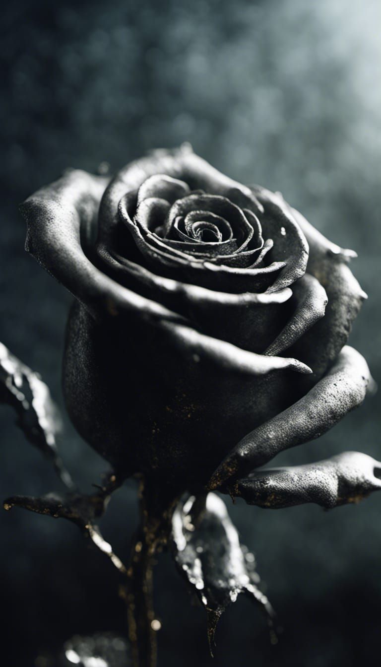 Apocalyptic Concrete Rose in Hyperrealistic Style