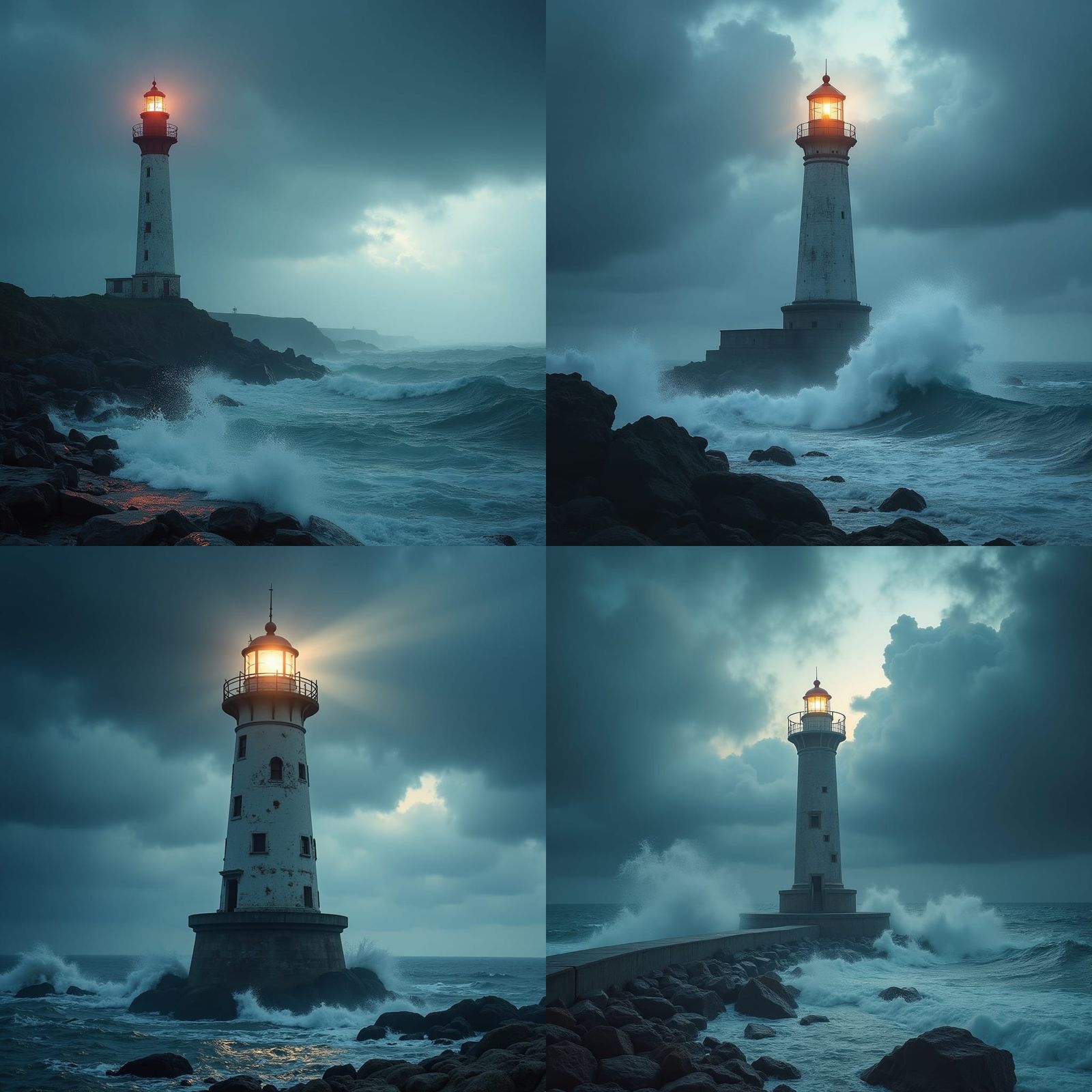 Lighthouse Stands Firm Against Violent Storm