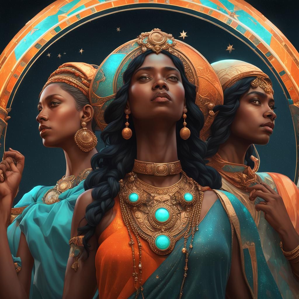 Orion's Belt: Three Women in a Dynamic Art Style