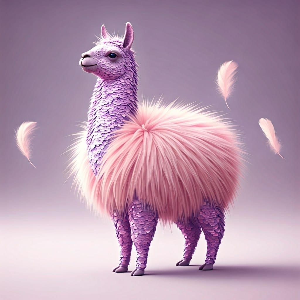Whimsical Llama in Ethereal Light
