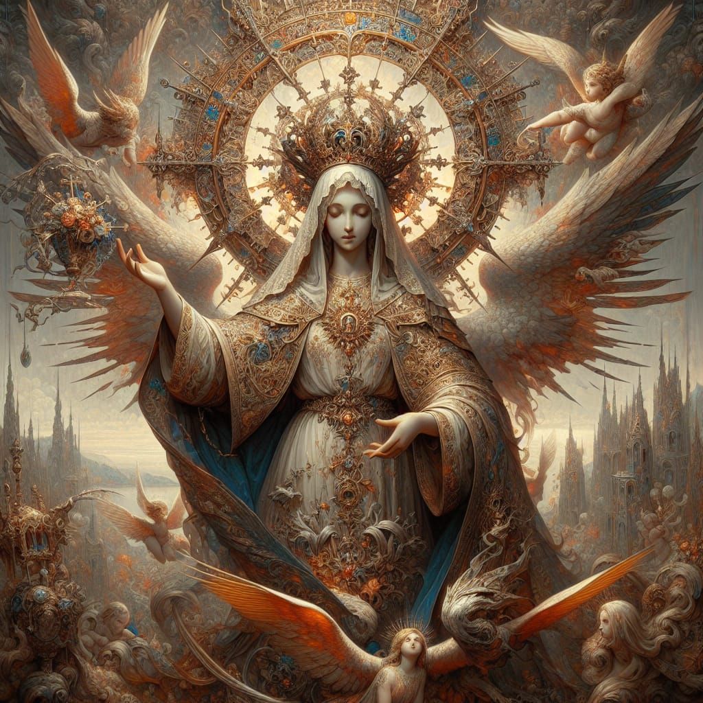 Holy Mary in a Detailed Matte Painting