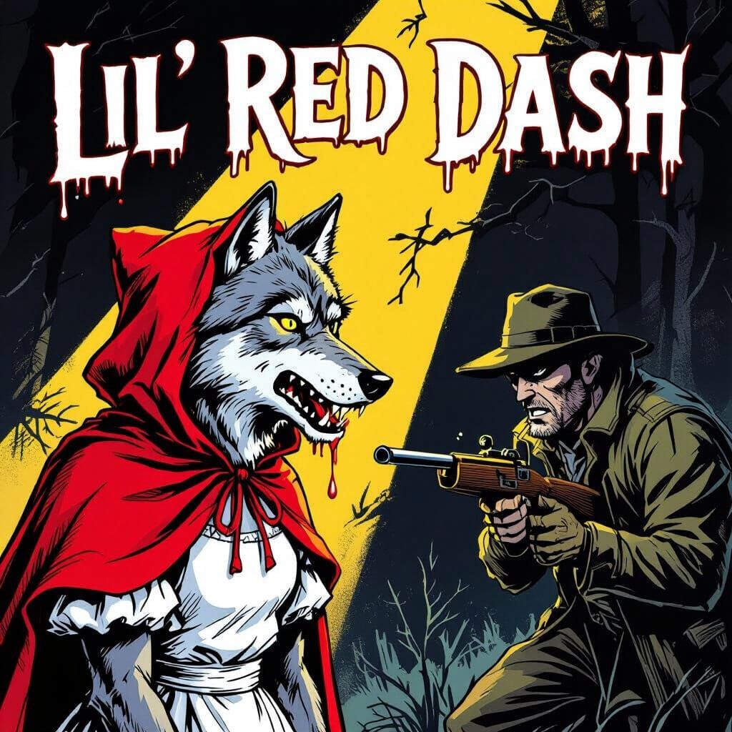 Wolf in Little Red Riding Hood Costume Watches Hunter