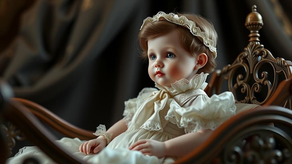 Intricately Detailed Victorian Enamel Doll