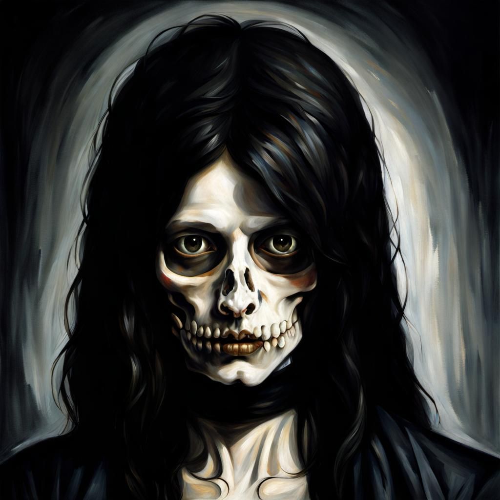 Skeleton with Treasures: Baroque-Renaissance Digital Art