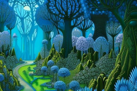 Ethereal Twilight: Fantasy Forest Concept Art
