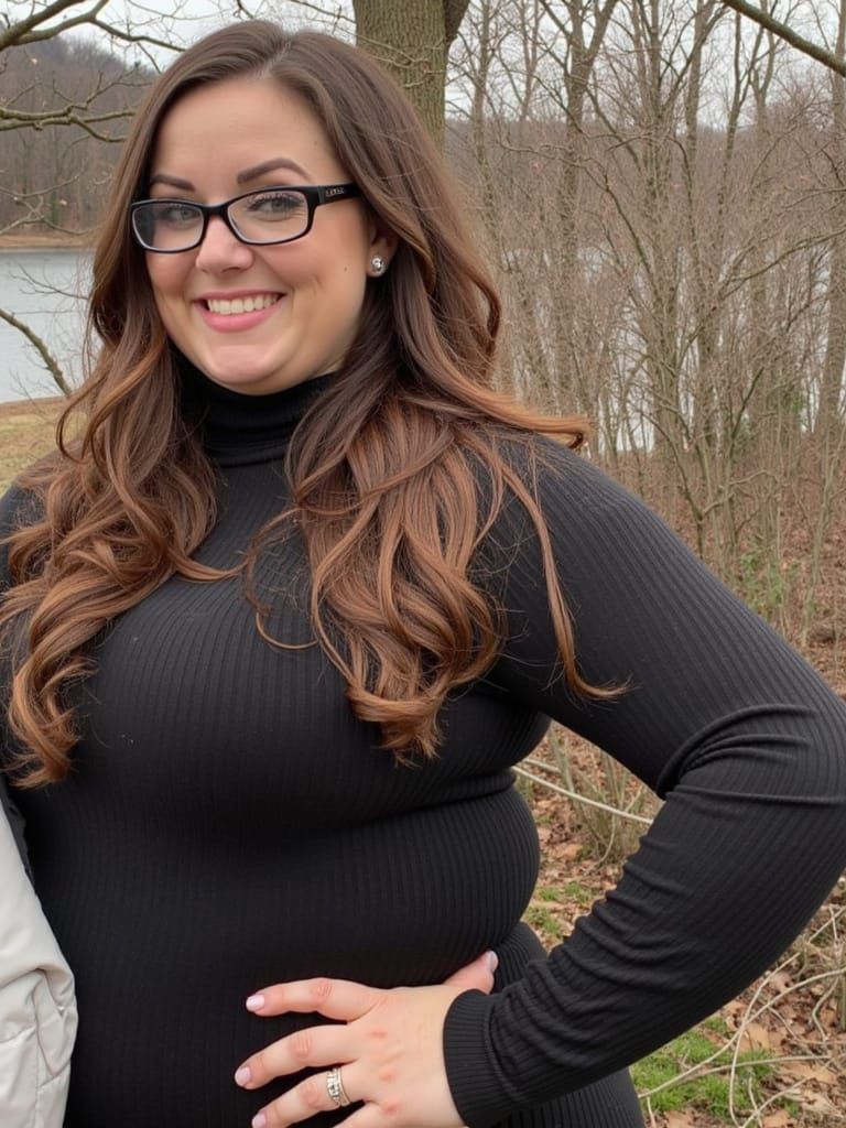 Feminine Pinup Girl in Black Attire
