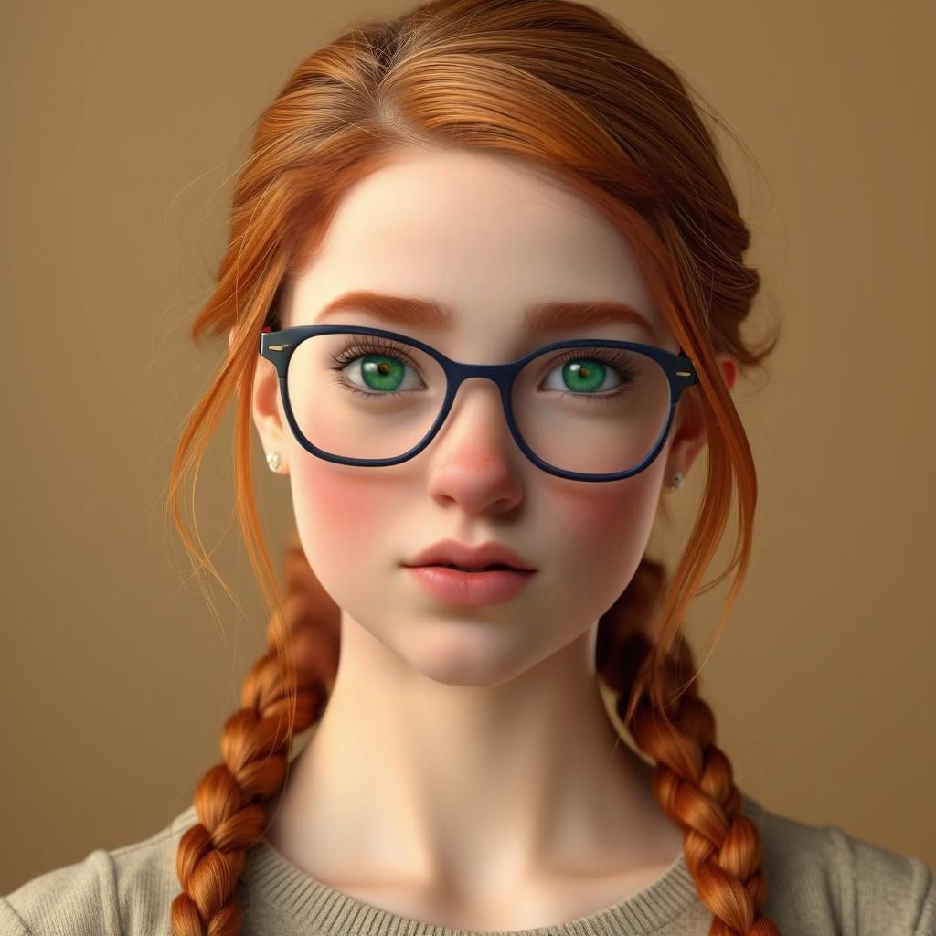Gorgeous Ginger Woman in Hyperrealistic 3D Render