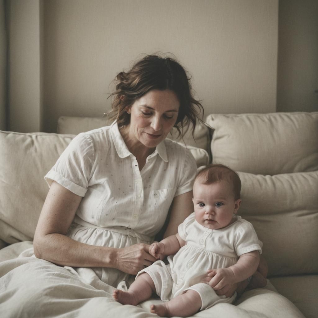 Dreamy Portrait of Expectant Couple in Soft Focus
