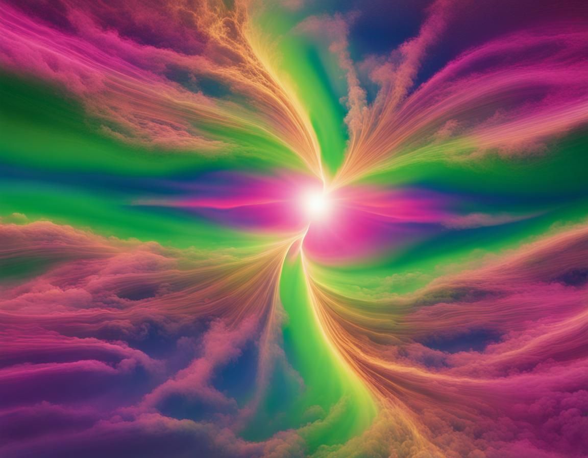 Vibrant Sky and Morphing Meadow in Dreamlike Landscape