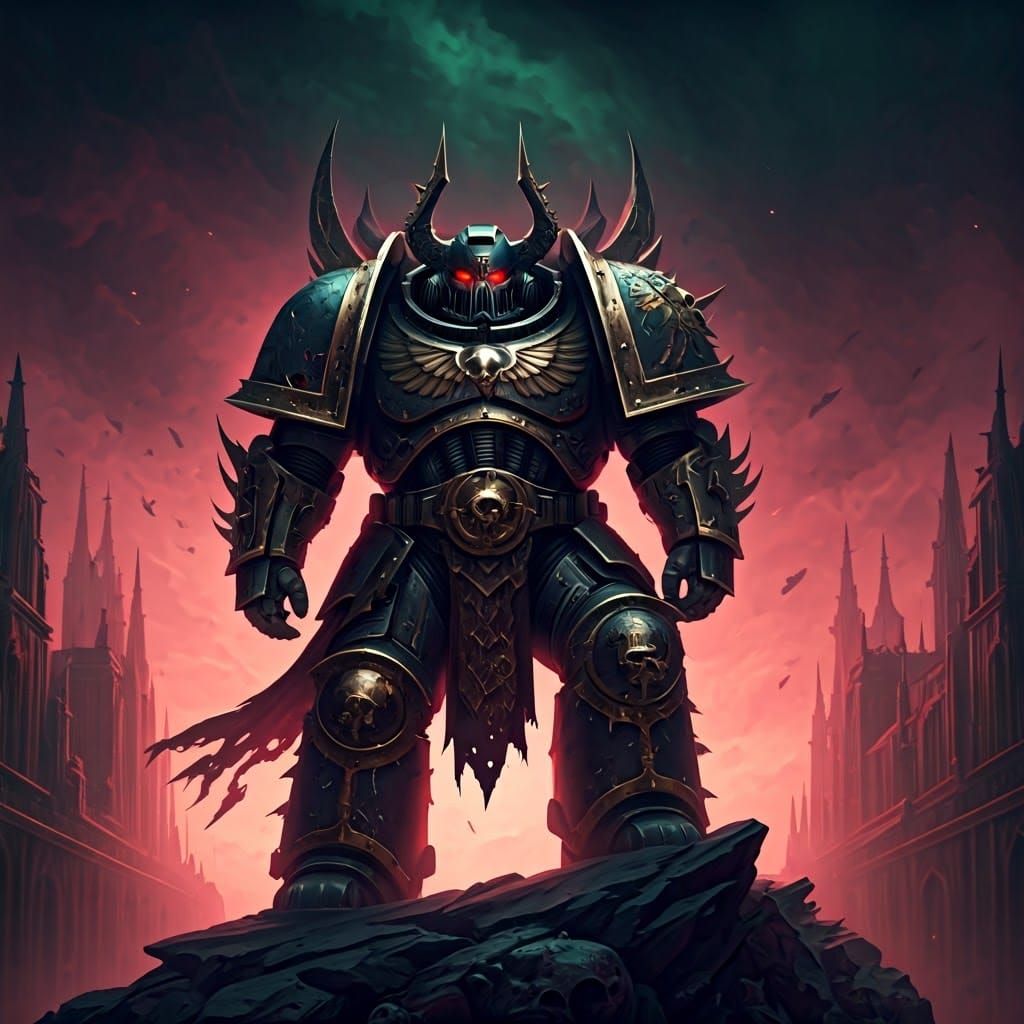 Menacing Chaos Warrior on Gothic Citadel