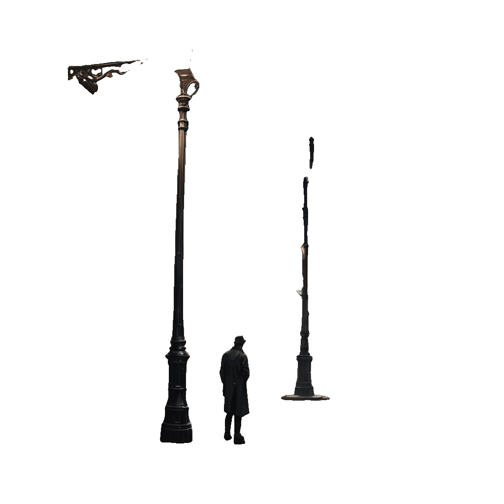 Neon Light on Cobblestone Street: Hyperrealistic Art