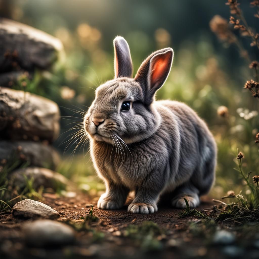 Hyperrealistic Bunny Portrait in Cinematic HDR