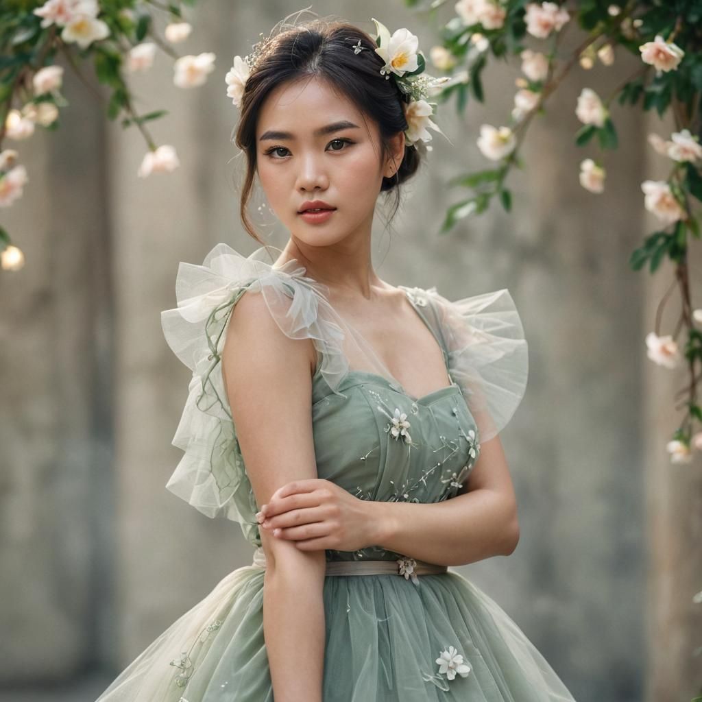 Vietnamese Woman in Fashion Portrait with Soft Lighting