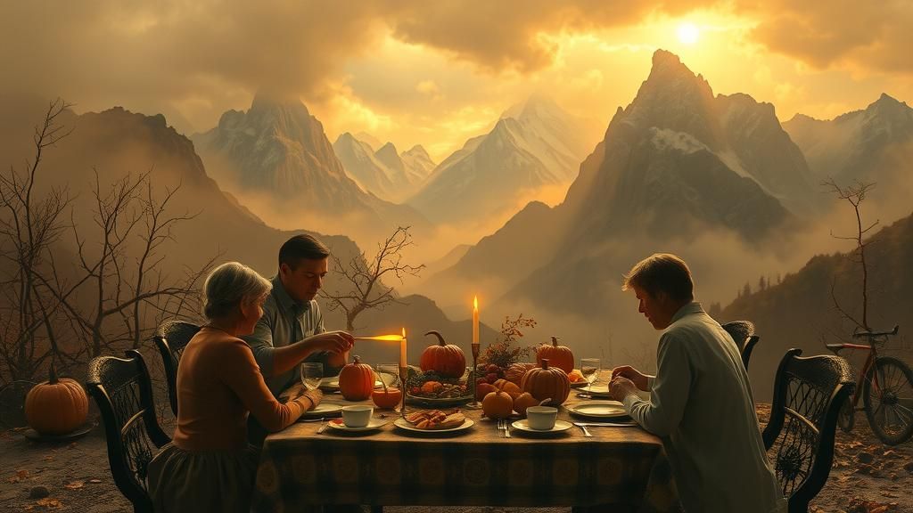 Surreal Thanksgiving Feast in Dreamlike Style