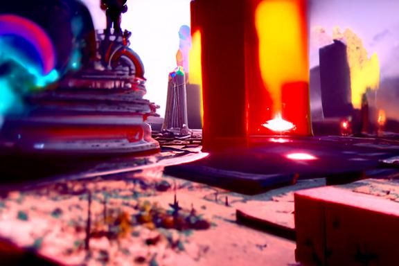 Astral City of Gods: Holographic Cosmic Illustration