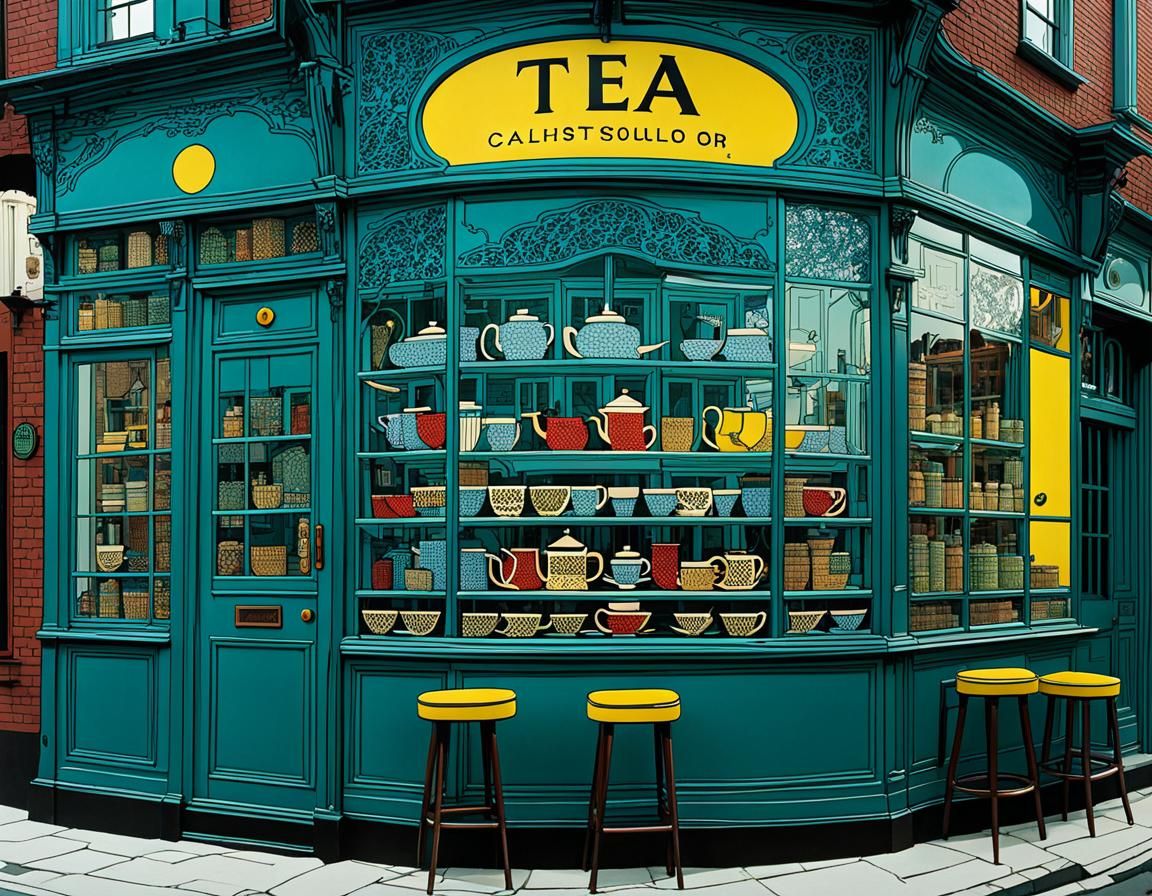 Elaborate Tea Shop with Intricate Details