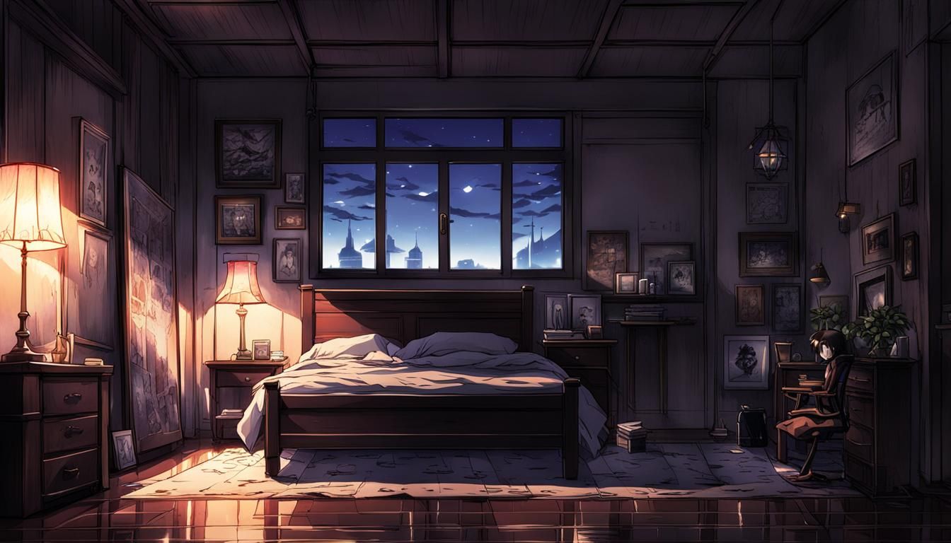 Anime Bedroom Interior: Key Visual Japanese Manga