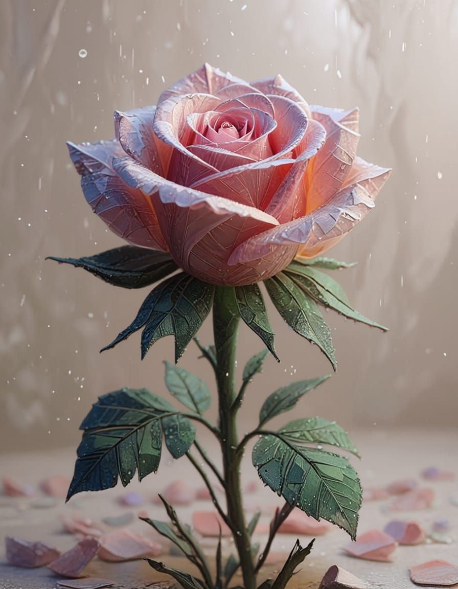 Cinematic Rose with Pale Background