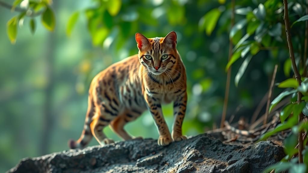 Fishing Cat Hybrid in Misty Mangrove Forest