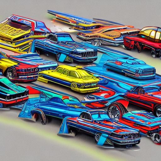 Hot Wheels Lowriders Car Show: Abstract Vector Art