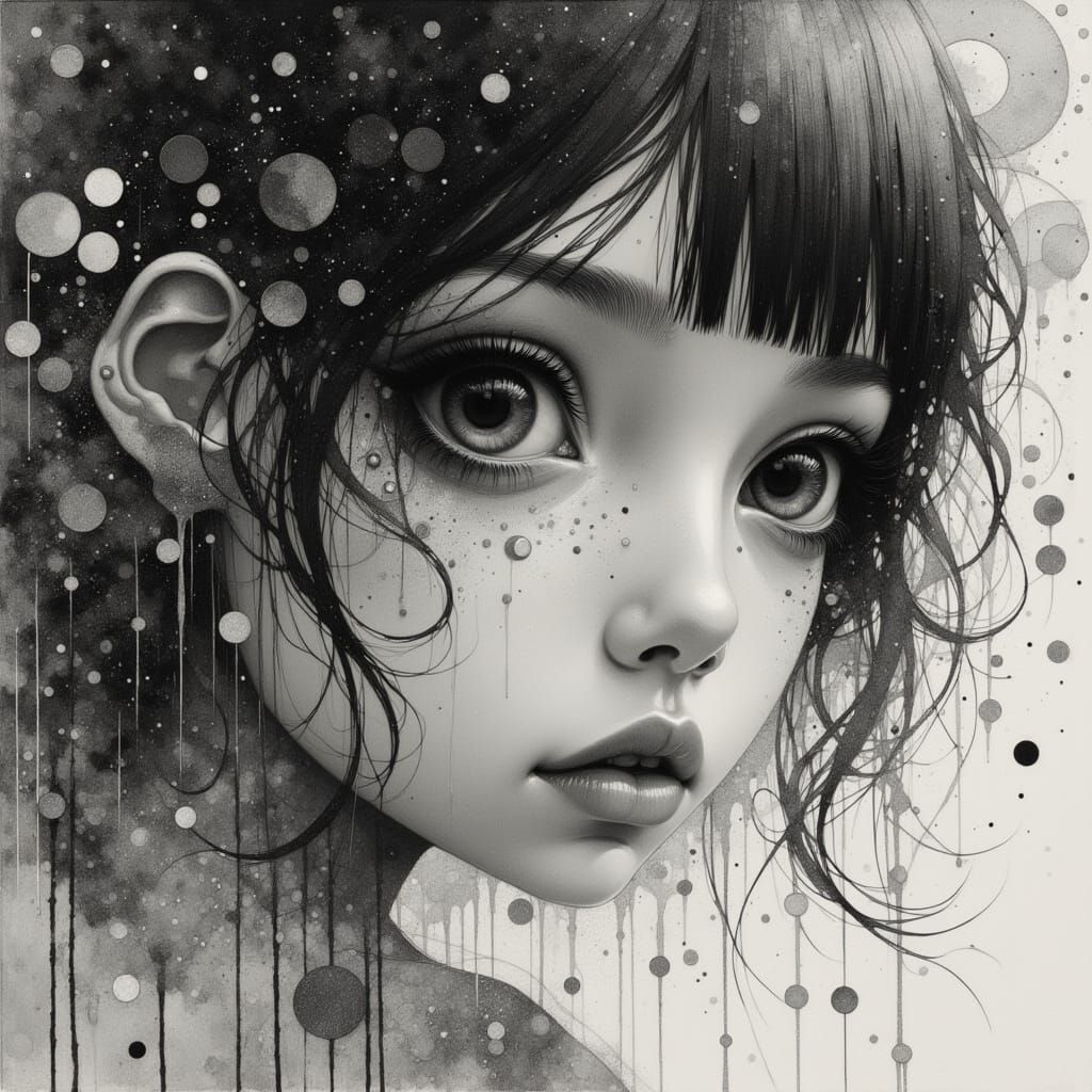 Anime Girl Portrait with Ethereal Energy