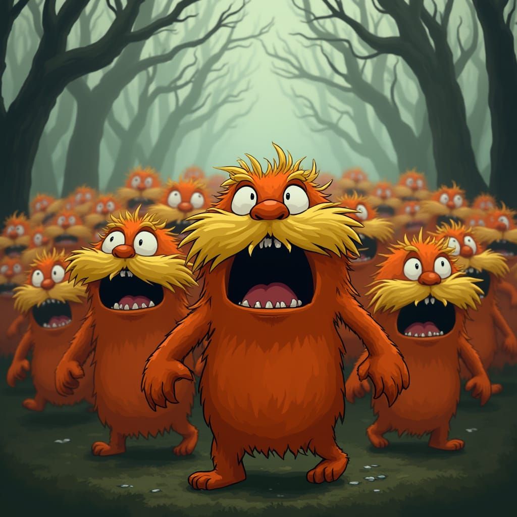 Lorax Crowd Screaming in Mystical Forest