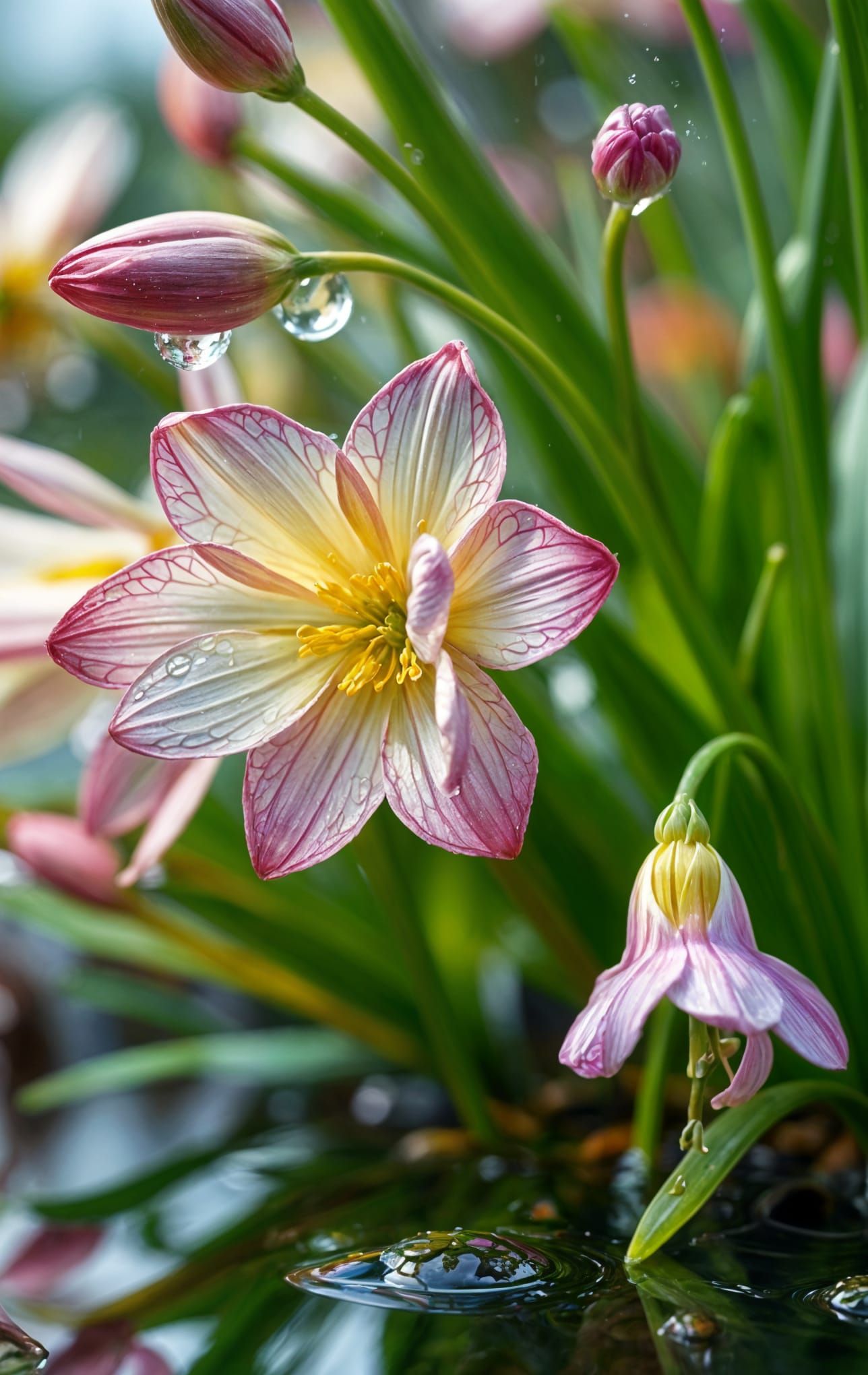 Springtime Bloom After the Storm in Vibrant Iridescent Color...