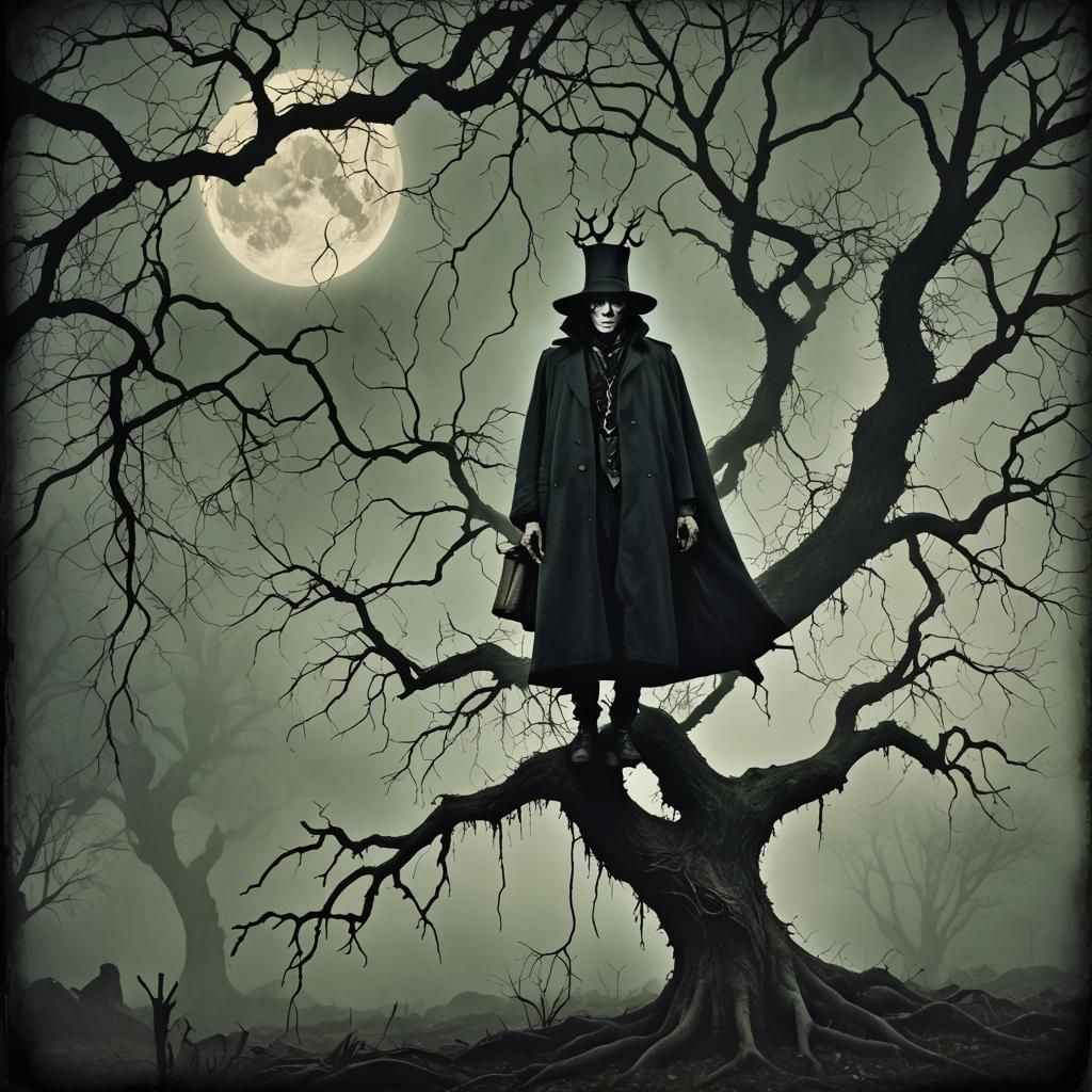 Tim Burton Style Tarot Card: The Hanged Man